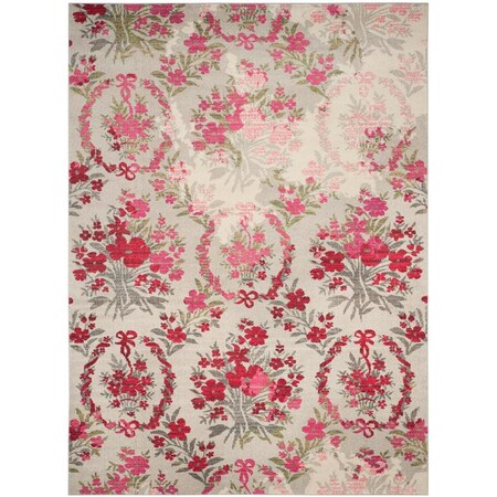 Safavieh 8 x 10 ft. Monaco Power Loomed Area RugIvory & Pink Large Rectangle MNC205R-810
